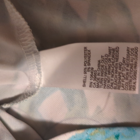 2/$10 Catherine Malandrino blue/green drape neck top - Picture 3 of 4